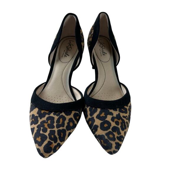 Leopard Print Kitten Heels Pointed Toe D’Orsay Pumps Y2K Chic Women’s Size 8 - Picture 7 of 10